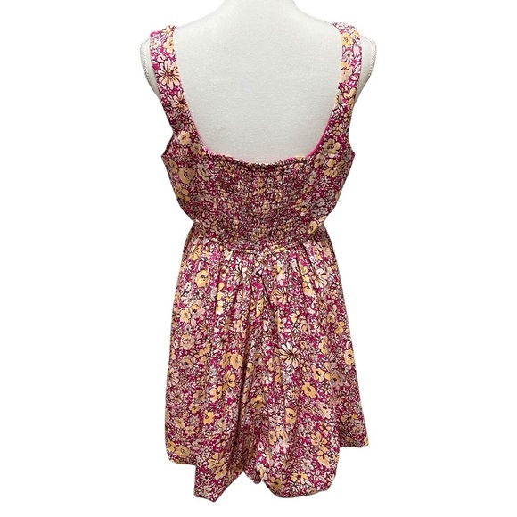 Land of the Free Liberty Fuchsia Floral Corset Mini Tank Dress Size Large Flirty - Picture 5 of 15